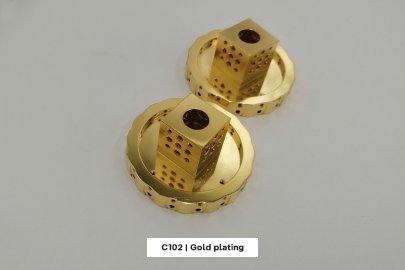 Pieza de cobre mecanizada por CNC